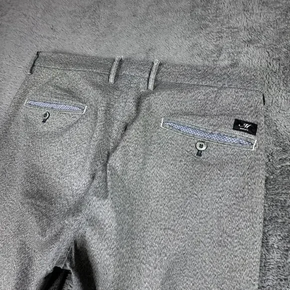 Mason's Men's Trousers Dress Pants Slim Fit 32x34 Gray Patterned Cotton Blend - Picture 3 of 12
